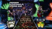 The intro to Trogdor, crediting the song to Strong Bad.