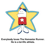 Homestar is standing in front of a star.