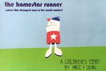 Homestar Runner is standing in an empty field.