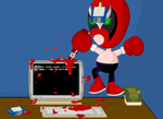 "Aunt Ruthie! Aunt Ruthie! There's ketchup on the computer!"