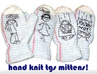 hand knit tgs mittens!