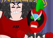 "Rax and Arby: The Sanctum of Spiky Shoulder Pads."